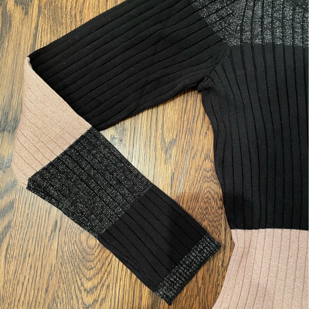 Taylor A Line Color Block Ribbed Sweater Dress - Picture 2 of 5